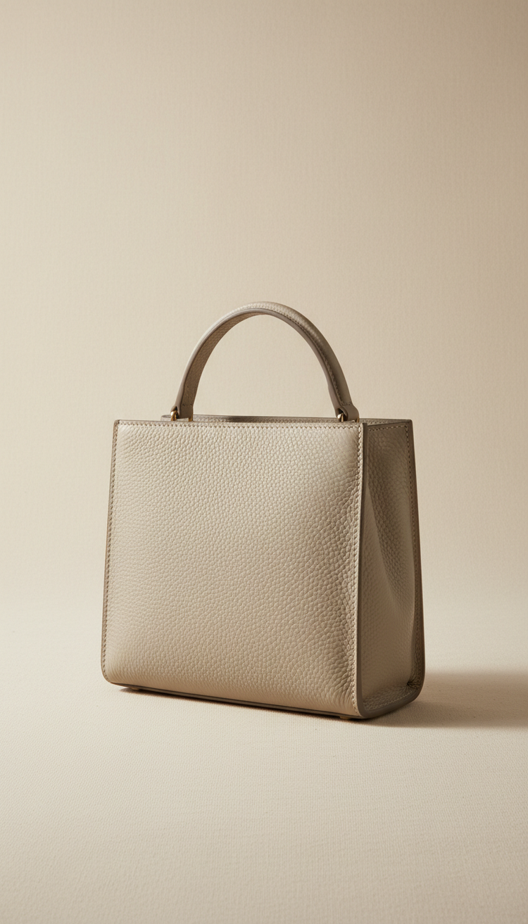 Bolso de mano en tono piedra